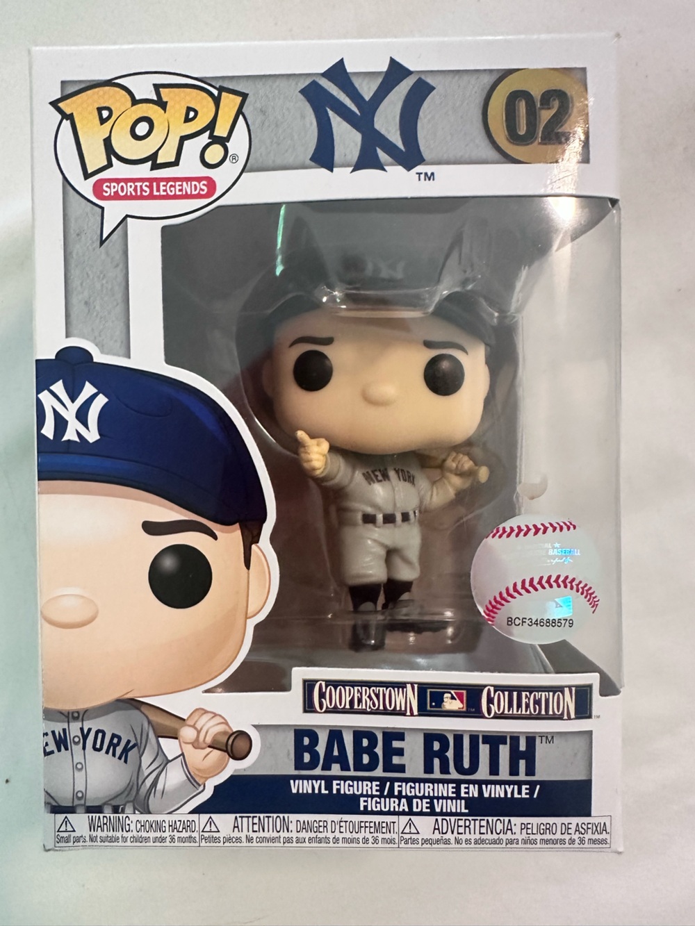 Funko New York Yankees Babe Ruth Navy Blue Gray Pop!